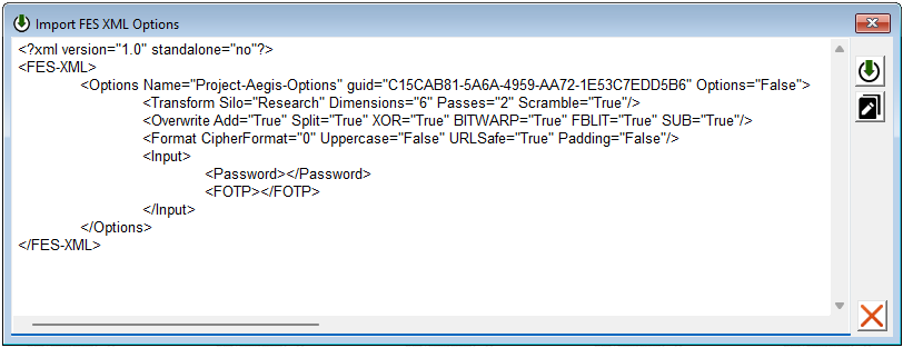 FES-XML import dialog